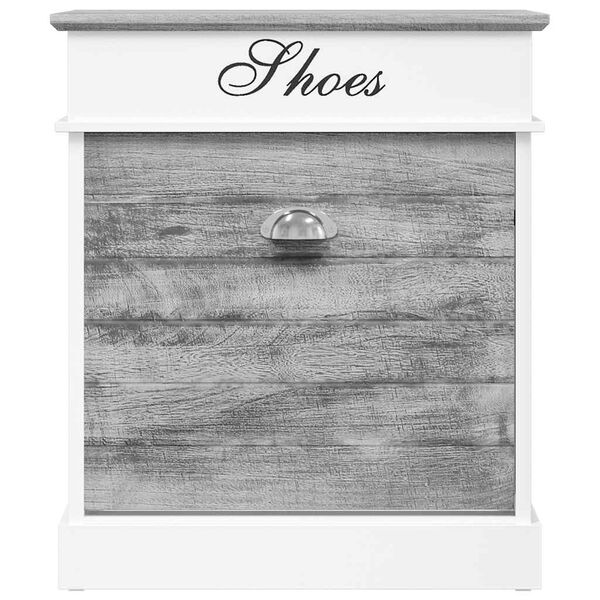 vidaXL Pantofar, gri, 50 x 28 x 58 cm, lemn de paulownia