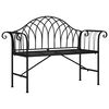 vidaXL Bancă de grădină cu 2 locuri, negru, 128 cm, oțel