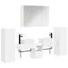 vidaXL Set de mobilier pentru baie 6 pcs Alb Lemn prelucrat și sticlă