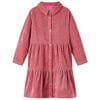 Rochie pentru copii cu m&acirc;neci lungi din catifea, roz antichizat, 128
