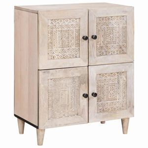 vidaXL Bufet Alb decolorat 60 x 33 x 75 cm Lemn de mango solid