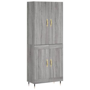 vidaXL Dulap &icirc;nalt, gri sonoma, 69,5x34x180 cm, lemn compozit
