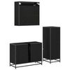 vidaXL Set de mobilier pentru baie 3 pcs Stejar Negru Lemn compozit