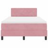vidaXL Pat cu arcuri cu saltea cu headboard Roz 120 x 190 cm Catifea