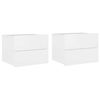 vidaXL Noptiere, 2 buc., alb extralucios, 40x30x30 cm, lemn prelucrat