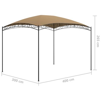vidaXL Pavilion, gri taupe, 3x4x2,65 m, 180 g/m²