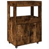 vidaXL Cărucior de bar, stejar fumuriu, 60x39,5x89 cm, lemn prelucrat