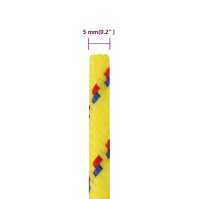 vidaXL Frânghie de barcă, galben, 5 mm, 250 m, polipropilenă
