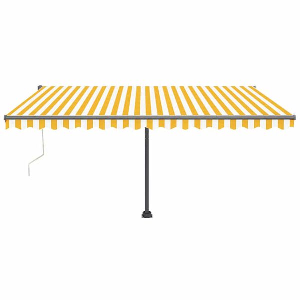 vidaXL Copertină autonomă retractabilă automat galben&alb 400x300 cm