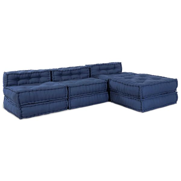 vidaXL Canapea modulară 4 pcs Indigo țesătură