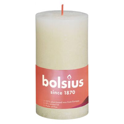 Bolsius Lumânări bloc rustice Shine, 4 buc., perlă fină, 130x68 mm