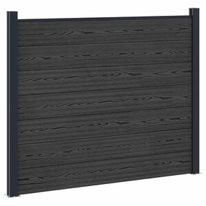 vidaXL Panou de Gardă WPC și Aluminiu Negru