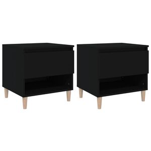 vidaXL Noptiere, 2 buc., negru, 50x46x50 cm, lemn prelucrat