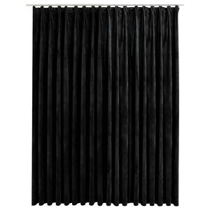 vidaXL Draperie opacă, negru, 290 x 245 cm, catifea, cu c&acirc;rlige