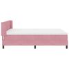 vidaXL Pat cu arcuri cu saltea cu headboard Roz 200 x 160 cm Catifea