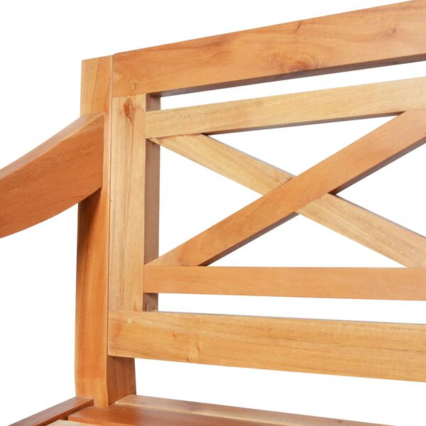 vidaXL Bancă Batavia, maro deschis, 123 cm, lemn masiv mahon