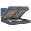 vidaXL Pat Ottoman cu Saltea și LED Gri &icirc;nchis 140 x 200 cm Catifea
