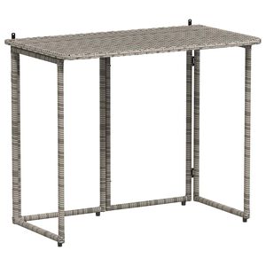vidaXL Masă de grădină pliabilă gri 90x51x75 cm Poly Ratan