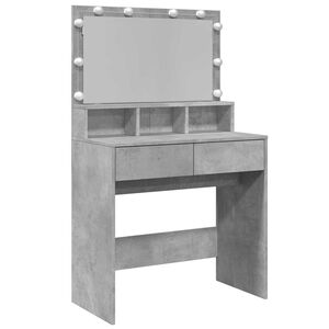 vidaXL Masă de toaletă cu LED, gri beton, 80x41x134,5 cm