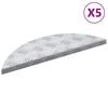vidaXL Trepte 5 buc. 60 x 18 x 2,5 cm Argintiu Aluminiu Semilună