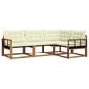 vidaXL Set de canapele de exterior 4 buc. Natural și Crem