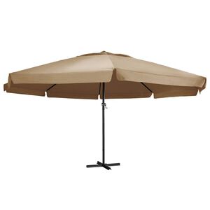 vidaXL Umbrelă soare de exterior cu st&acirc;lp aluminiu gri taupe 600 cm