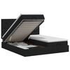 vidaXL Pat ottoman cu saltea cu headboard 2 buc. Negru Țesătură