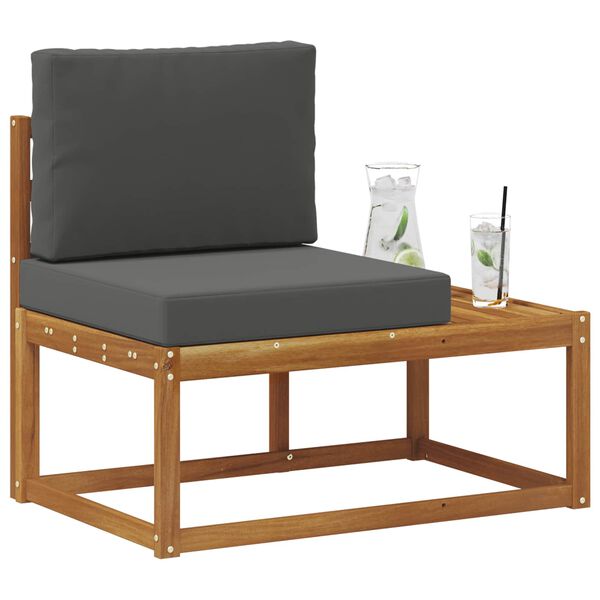 vidaXL Canapea de exterior Natural și Antracit 91 x 63 x 73 cm