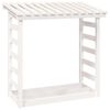 vidaXL Rastel pentru lemne de foc, alb, 108x64,5x110cm, lemn masiv pin