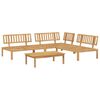 vidaXL Set de canapea cu pernă Simplu 4 pcs Crem Lemn Solid de Acacia