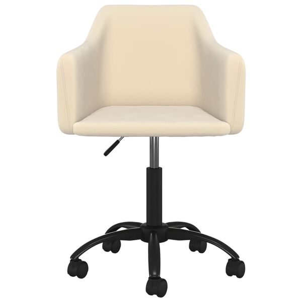 vidaXL Scaune de masă pivotante, 4 buc., crem, catifea