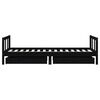 vidaXL Cadru de pat copii cu sertare, negru, 90x190 cm, lemn masiv pin
