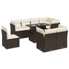 vidaXL Set canapele de grădină cu perne, 9 piese, maro, poliratan