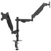 vidaXL Braț monitor dublu pentru ecran max. 27 inch arc cu gaz 20 kg