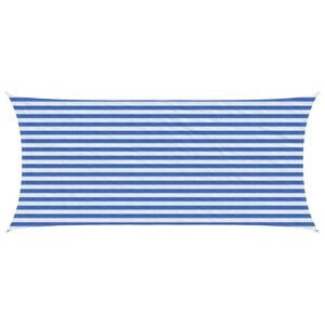 vidaXL P&acirc;nză de umbră Albastru și Alb 2 x 5 m HDPE