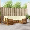 vidaXL Set canapea sectională cu pernă 6 pcs Natural și Crem