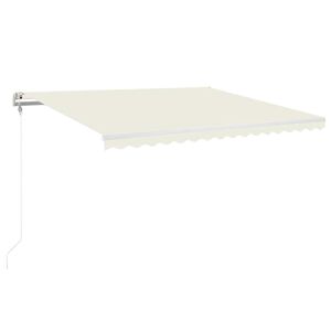 vidaXL Copertină automată cu senzor v&acirc;nt & LED, crem, 400x350 cm