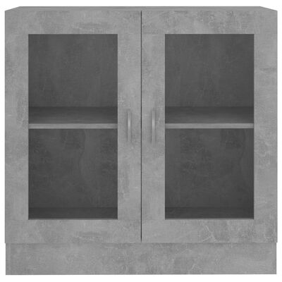 vidaXL Dulap cu vitrină, gri beton, 82,5 x 30,5 x 80 cm, PAL