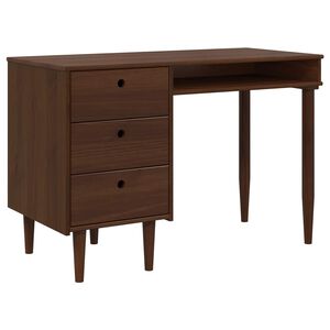 vidaXL Birou BILBAO Caramel &icirc;nchis 114 x 53 x 75 cm