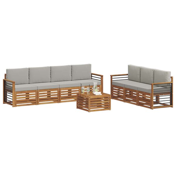 vidaXL Seturi de canapele cu pernă 8 pcs Gri natural și deschis