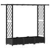 vidaXL Pat Ridicat cu Trellis și Acoperiș Negru 164 x 40 x 121 cm PP