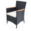 vidaXL Set mobilier de exterior 7 piese negru, poliratan, lemn acacia