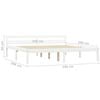 vidaXL Cadru de pat cu 2 sertare, alb, 160x200 cm, lemn masiv pin