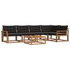 vidaXL Set de canapele de exterior 6 buc. Natural și Negru