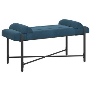 vidaXL Bancă cu butoane și perne albastru 110 x 40 x 46 cm Catifea
