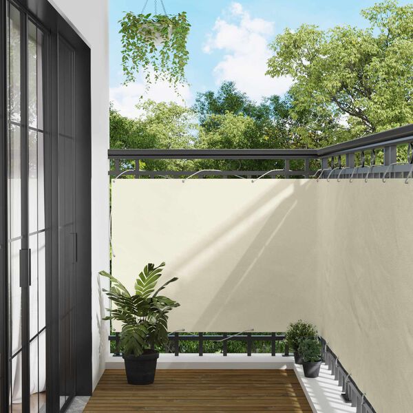 vidaXL Ecran de balcon Crem 110 x 400 cm Material Oxford