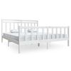 vidaXL Cadru de pat Super King, alb, 180x200 cm, lemn masiv