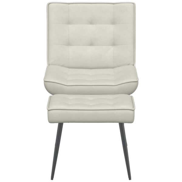 vidaXL Scaun de relaxare cu scaun catifea crem