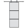 vidaXL Ușă glisantă, negru, 76x205 cm, sticlă securizată și aluminiu