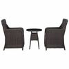 vidaXL Set mobilier bistro de grădină cu perne 3 piese negru poliratan